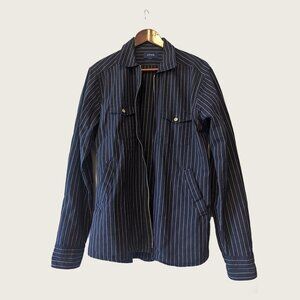 ETON - Striped zipped shirt jacket - Sz M